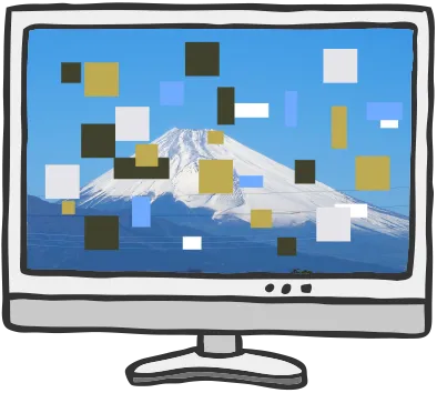 テレビ画面にノイズが入った画像